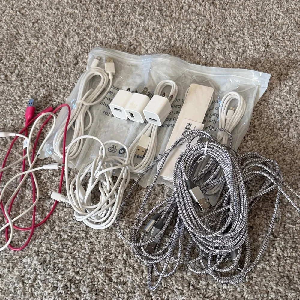 Assorted Charging Cables and Adapters